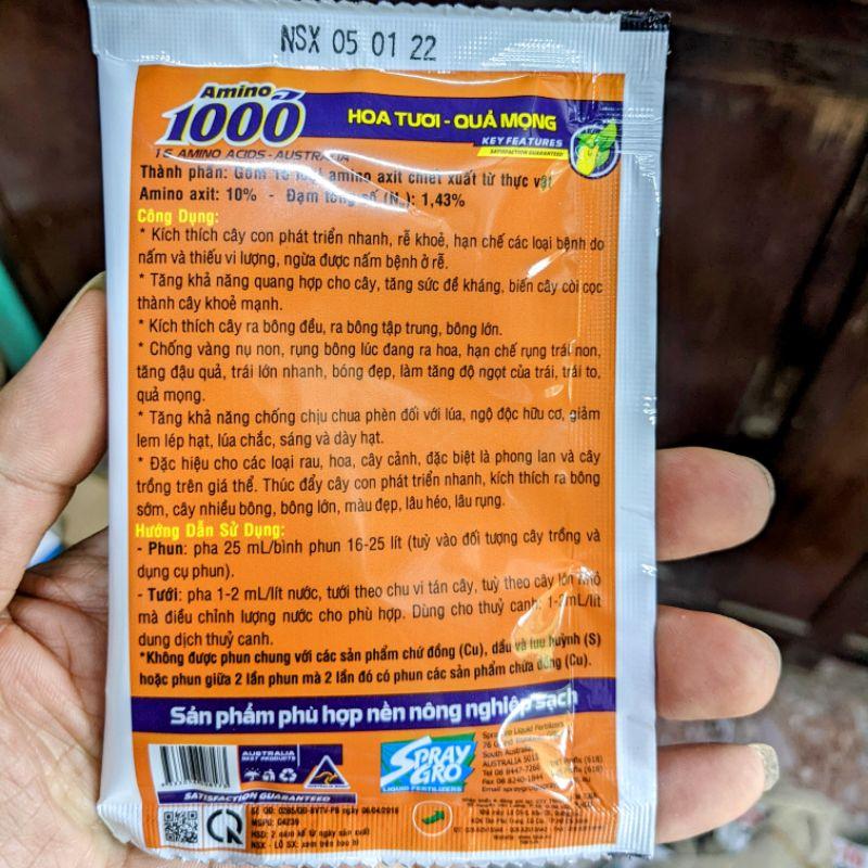 Phân bón Amino 1000. Spray Gro 25ml. Nhập Australia. Hoa tươi quả mọng
