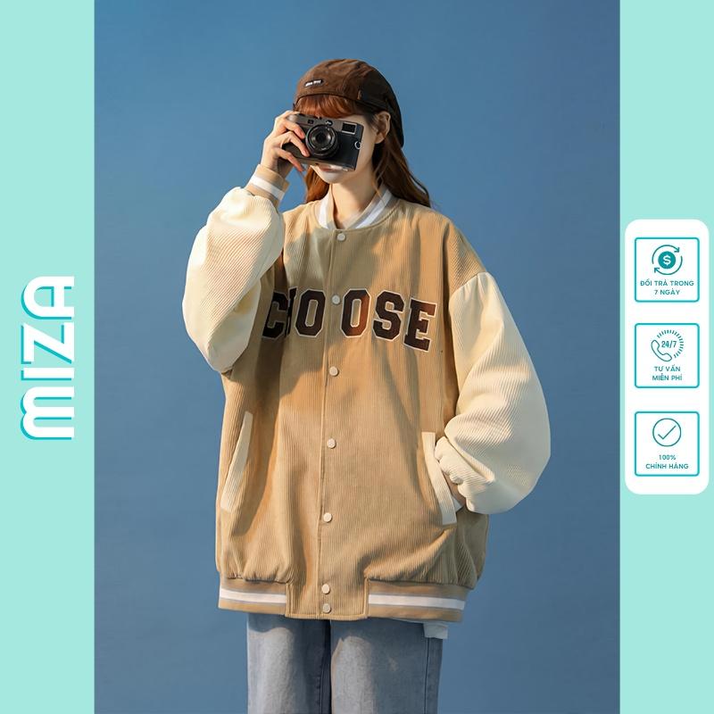 Áo khoác bomber nhung nam nữ unisex gió jacket cúc bấm form rộng local brand ulzzang phong cách hàn quốc đep CHOOSE