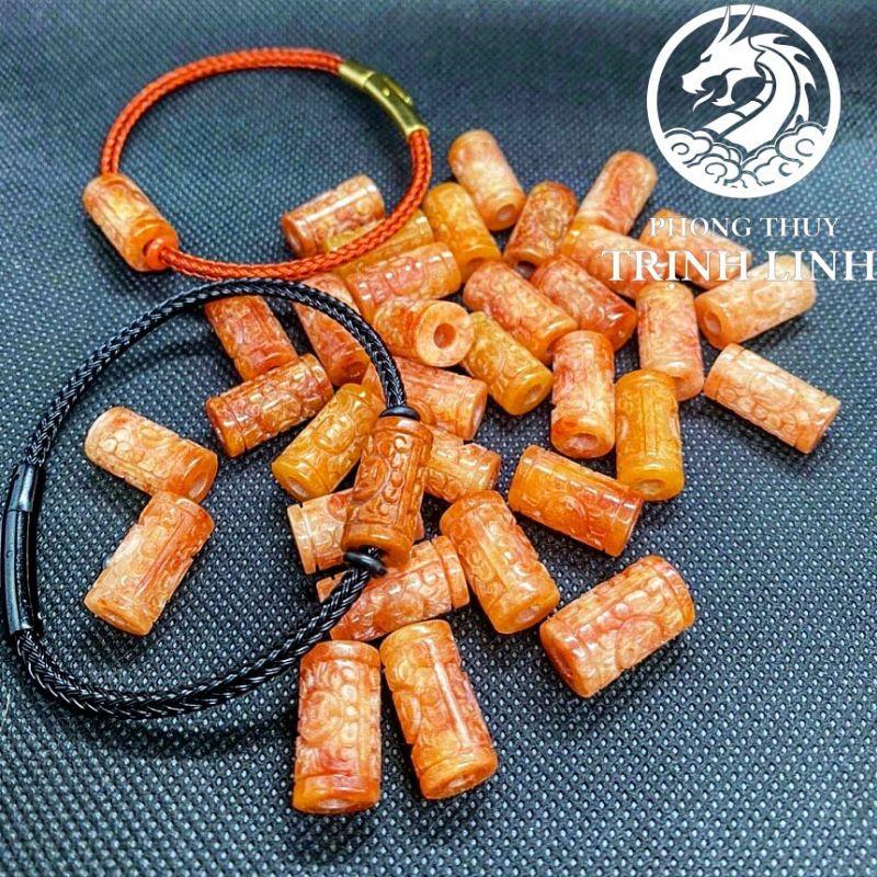 VÒNG TAY LU THỐNG ĐỎ CAM ĐIÊU KHẮC DÂY CAO CẤP
