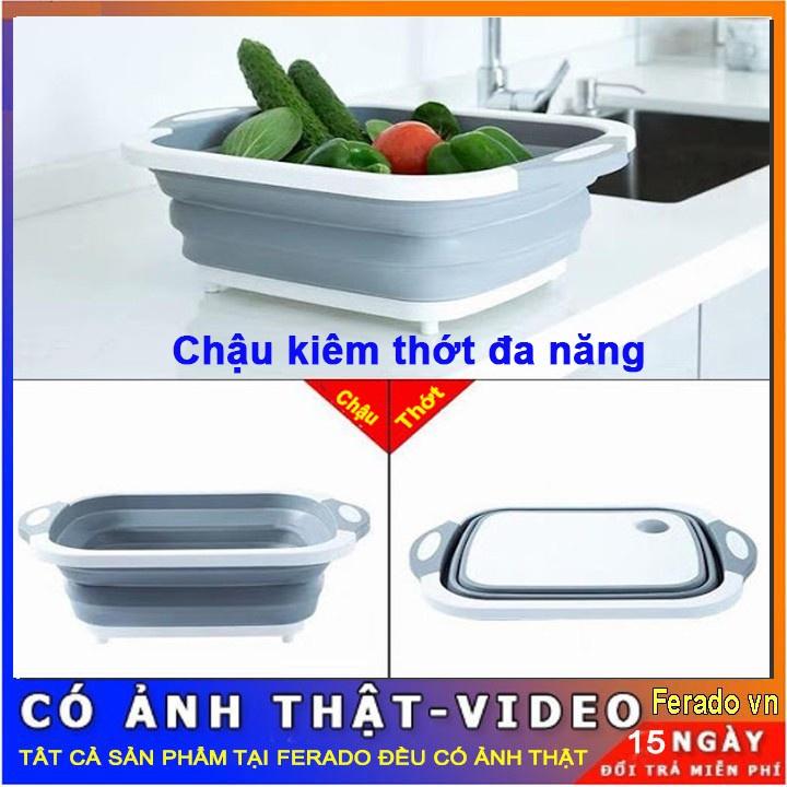 Thớt kiêm Chậu gấp gọn đa năng tiện dụng 3 in 1