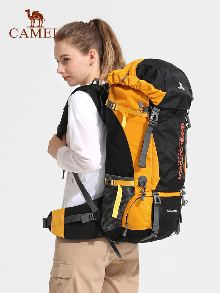 Ba lô CAMEL CROWN 65L túi leo núi chuyên nghiệp ngoài trời đa chức năng ba lô công suất lớn dành cho nam và nữ đi bộ đường dài cắm trại túi du lịch ba lô không thấm nước