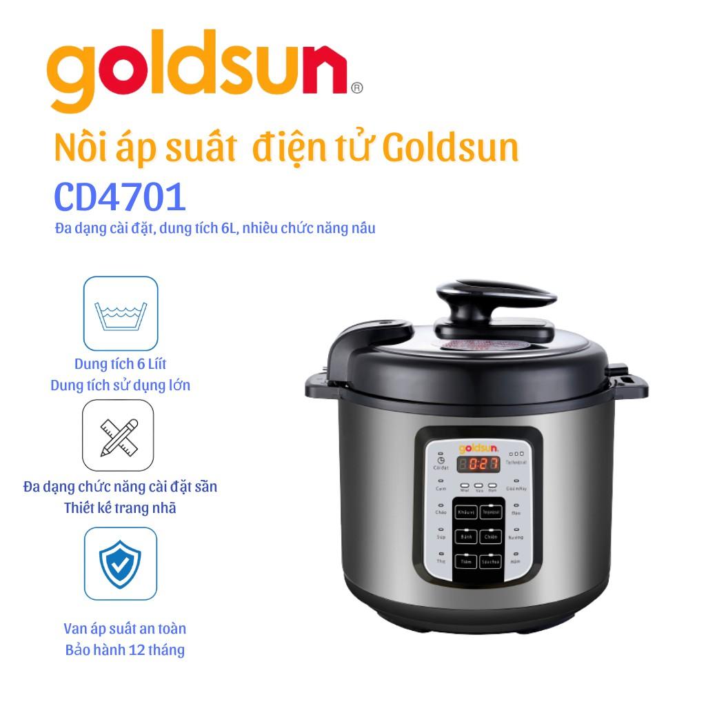 Nồi áp suất điện đa năng Goldsun CD4701 - 6L - Công suất 1000W - Hàng Chính Hãng