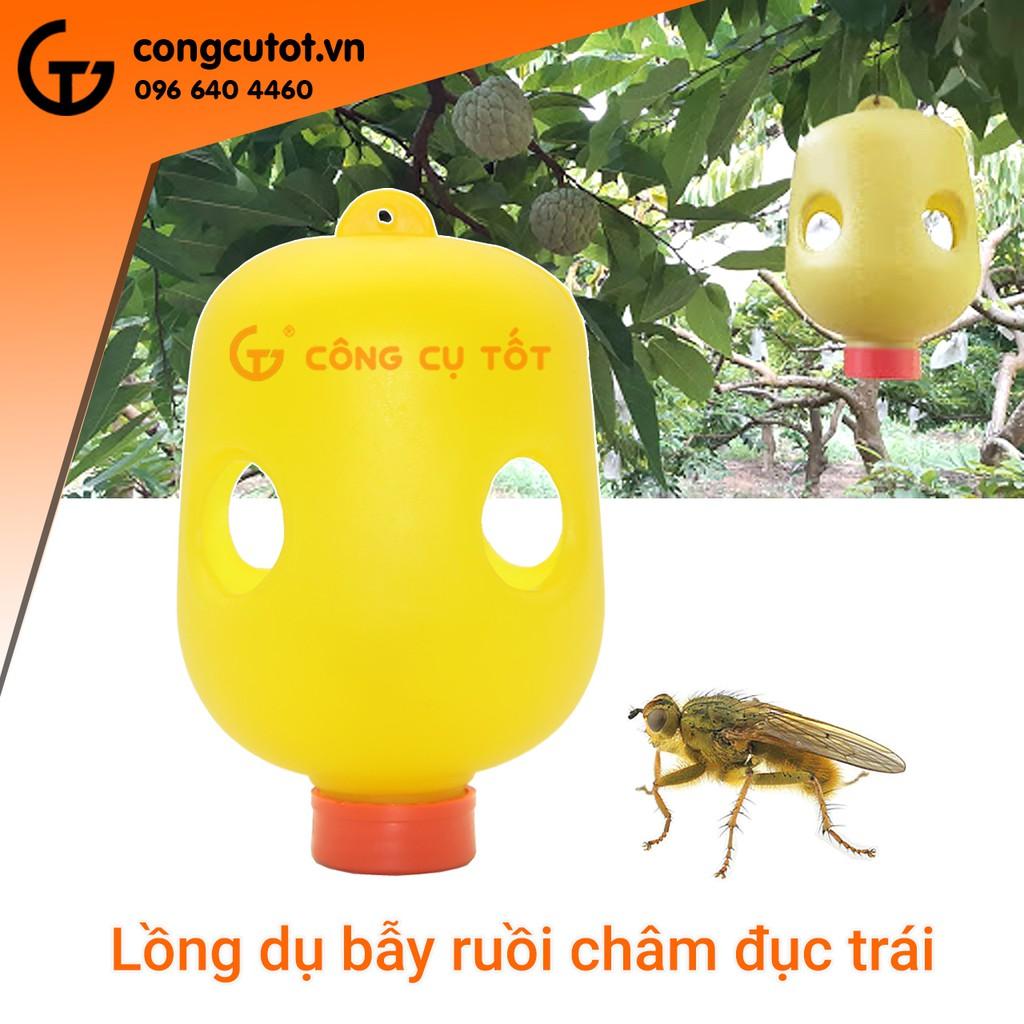 Bẫy ruồi vàng đục trái, đốt lá làm thối quả