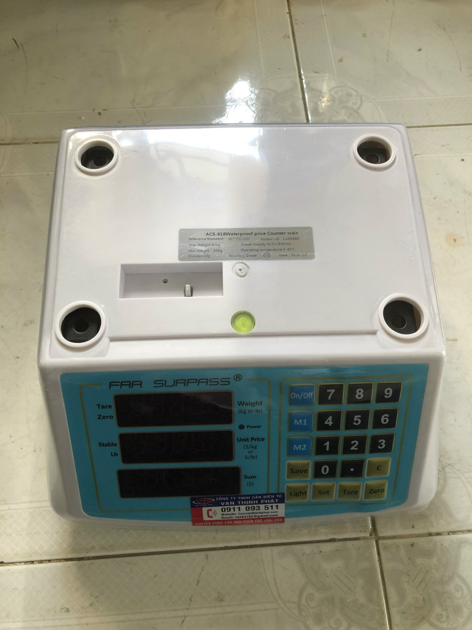 Cân Điện Tử Tính Tiền Chống Nước ACS-818 30 kg