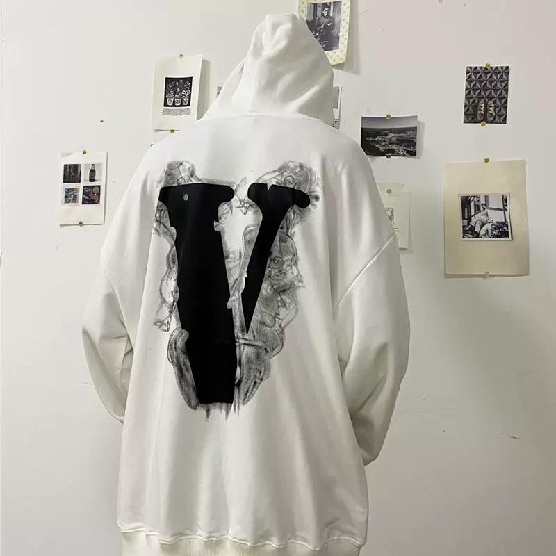 Áo Hoodie Cỡ Lớn In Chữ V Có 2 Màu Sắc Chọn Lựa Phong Cách Hàn Quốc Cho Nam Size M-5XL