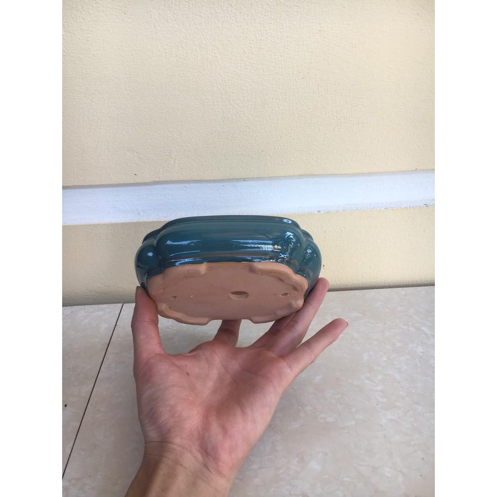 Chậu bonsai Áng mây mini men hỏa biến gốm Bát tràng 1 size BM-62