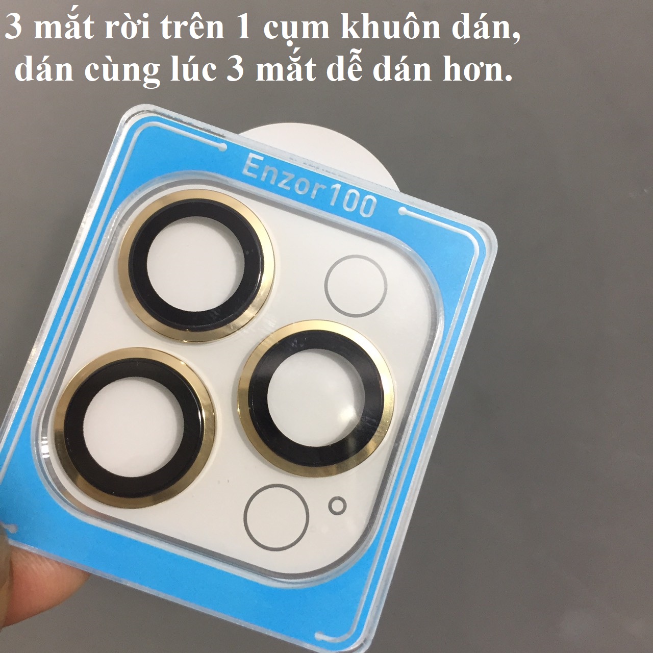 [ iP 13 Pro ; 13 Pro Max ] Cụm cường lực dán camera Kuzoom bản PVD chia tầng _ hàng chính hãng