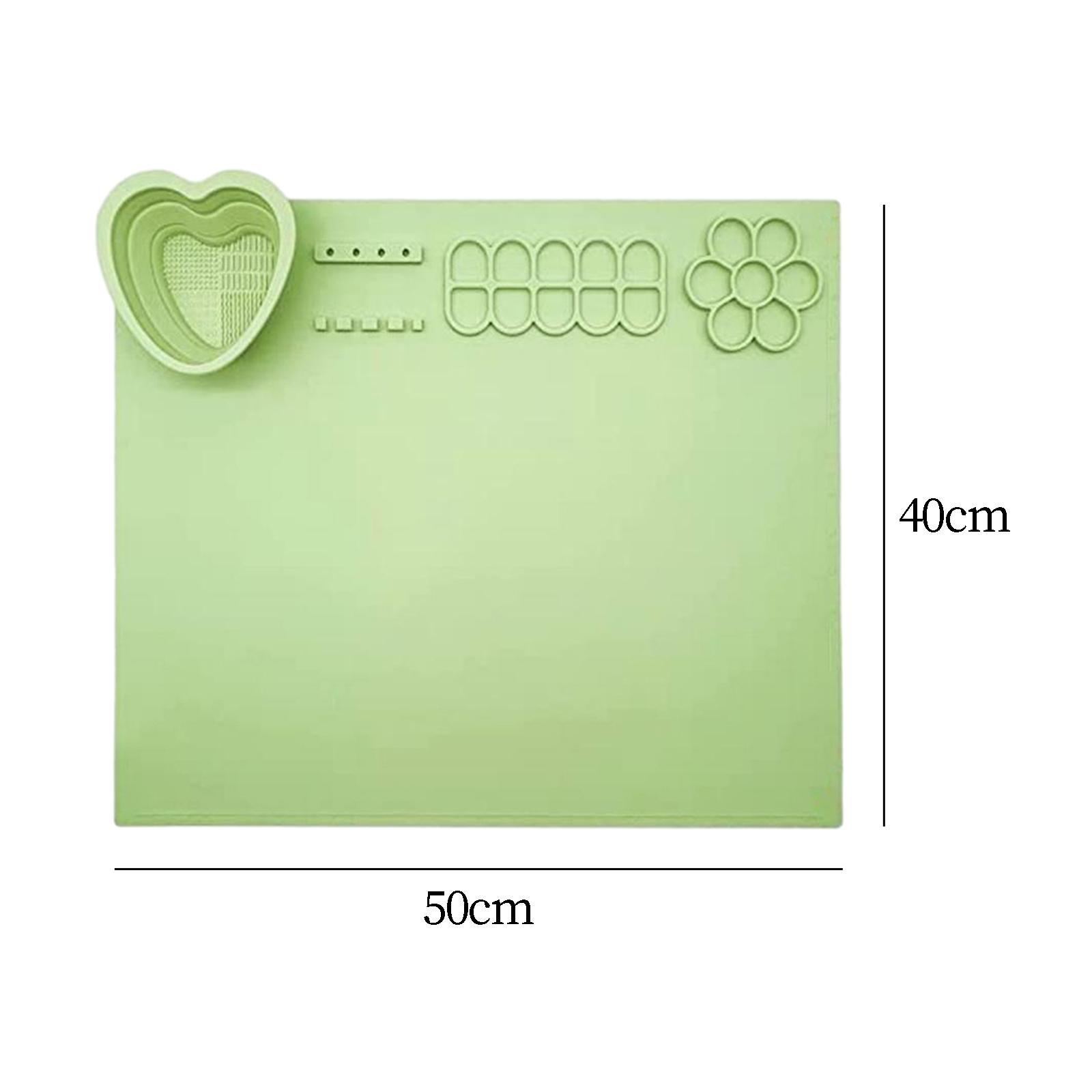 Silicone Craft Mat Painting Mat Crafting W/ Cup Paint Palette Brush Holder Washable Table Protector Multipurpose Silicone Mat