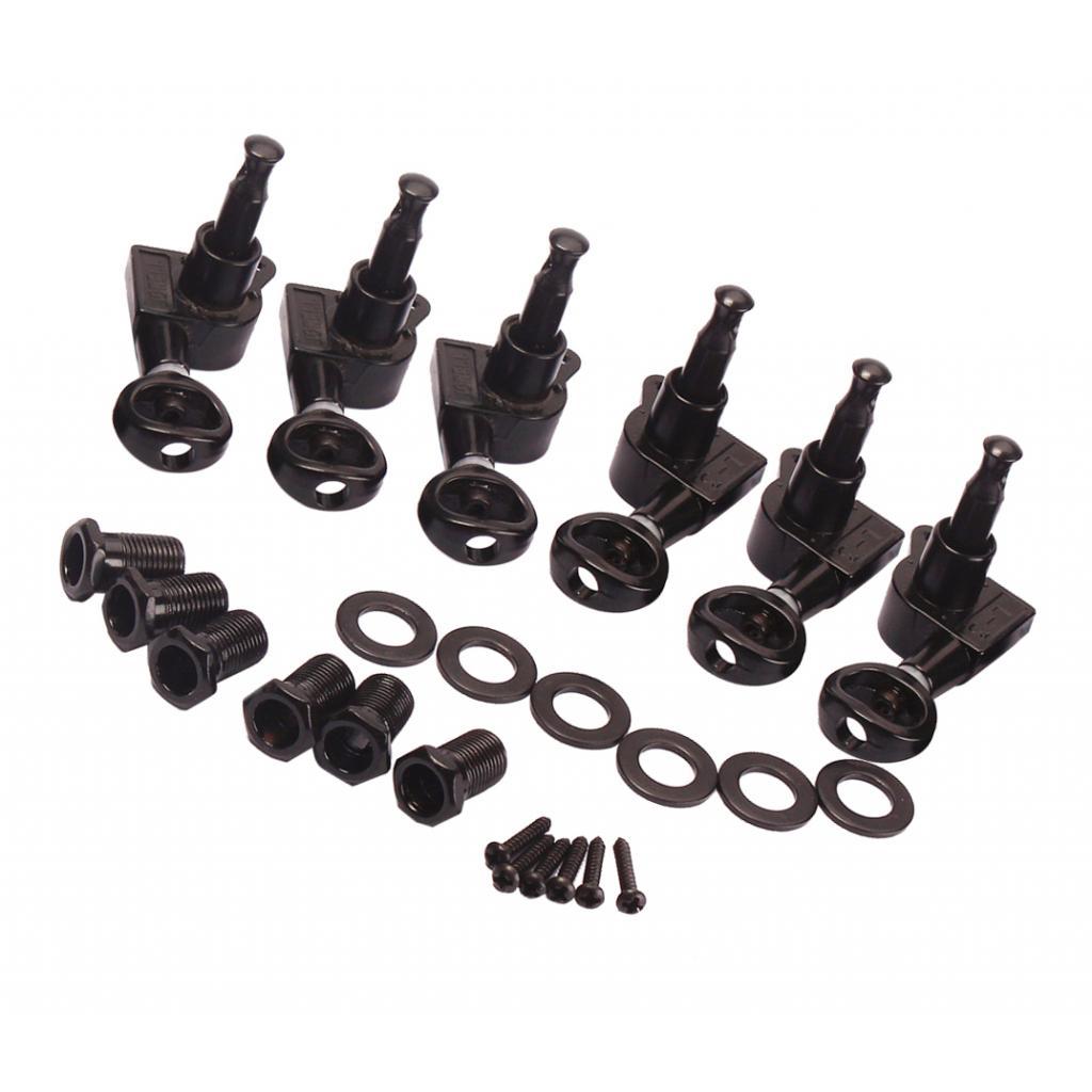 6 3L3R Kín Đàn Guitar Điện Chỉnh Chốt Phím Máy Đầu Chỉnh Âm cho Guitar Điện, Đen