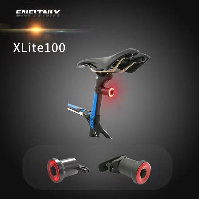 Đèn hậu thông minh Enfitnix Đèn pha xe đạp Xlite100 Cảm biến phanh tự động Khởi động / Dừng Đèn sau USB Sạc IPX6 Đèn LED