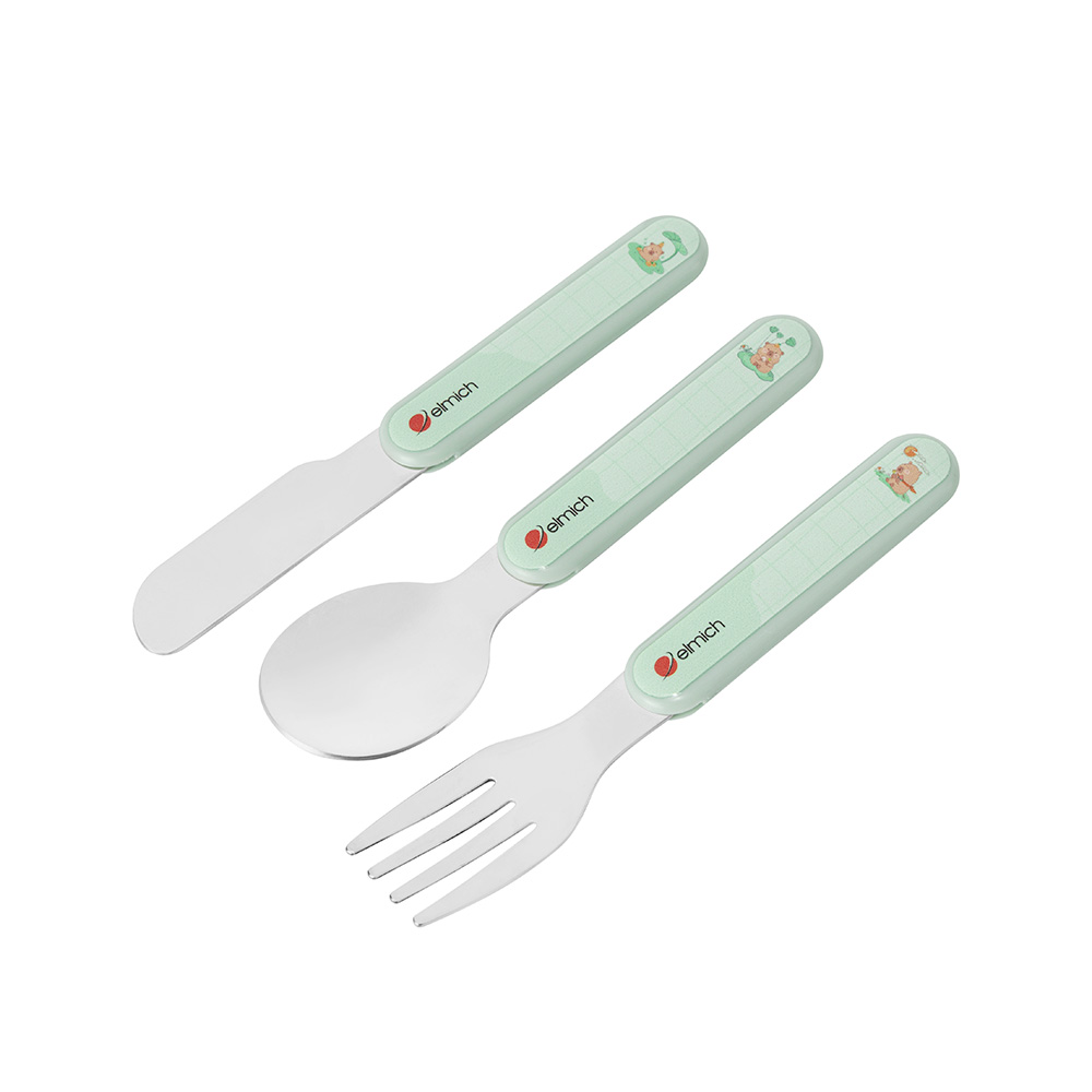Bộ Muỗng Nĩa Dao Cho Bé Elmich EL2374 , Hàng Chính Hãng, Inox 304 An Toàn, Nhỏ Gọn - JoyMall