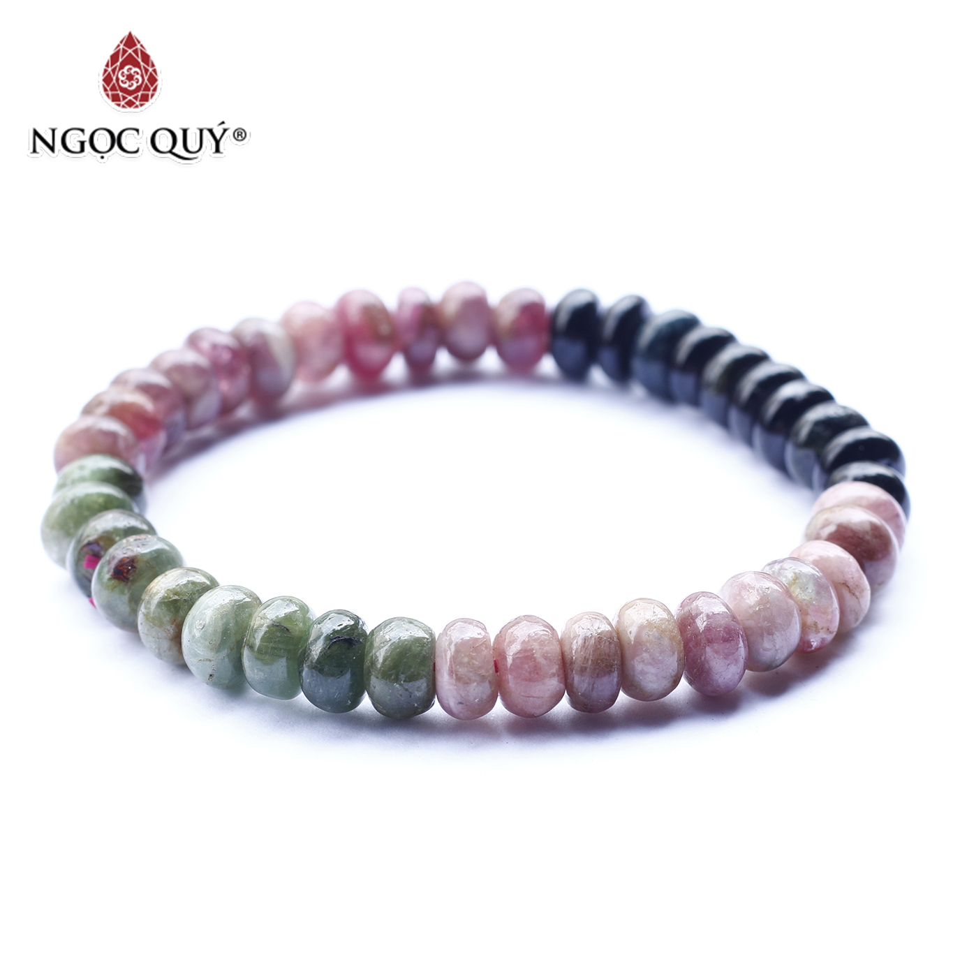 Vòng tourmaline đa sắc viên bánh xe - Ngọc Quý Gemstones