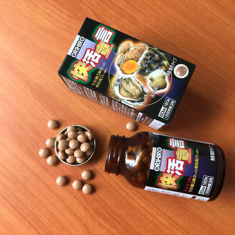 Thực phẩm chức năng tăng cường sinh lý nam giới, thải độc gan: Tinh chất hàu tươi, tỏi, nghệ Orihiro Nhật Bản