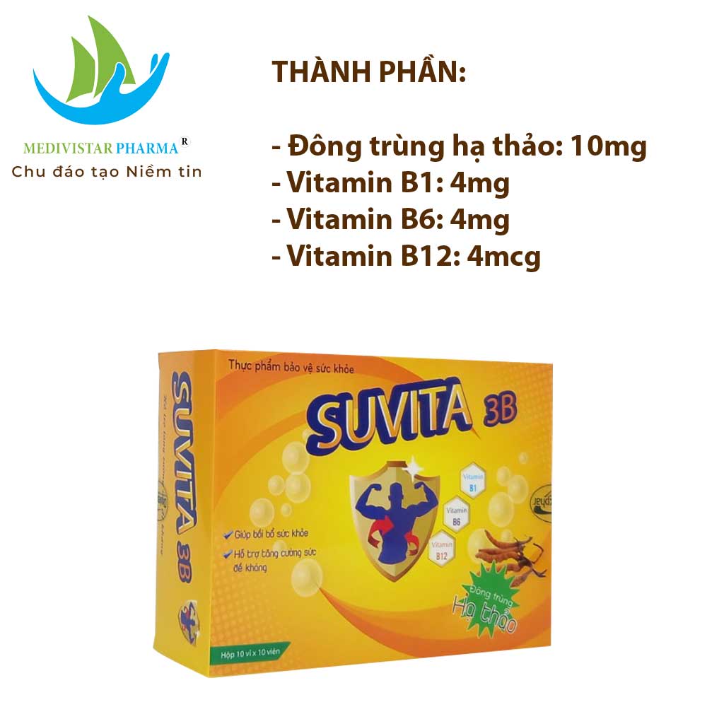 Combo 4 Hộp Viên Đạm Bổ SUVITA Bổ Sung Vitamin Tăng Cường Sức Khỏe, Nâng Cao Đề Kháng, Giúp Cơ Thể Dẻo Dai 100 Viên/Hộp