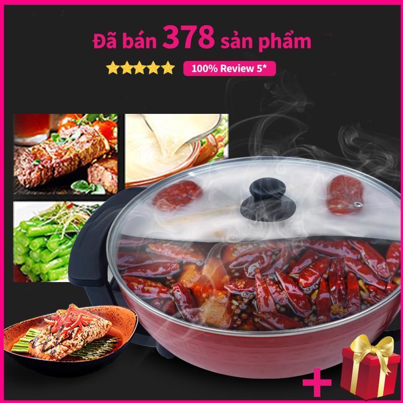 Nồi Lẩu Điện Nồi Lẩu Đa Năng 2 Ngăn Chống Dính, Sôi Nhanh, Siêu Tiện Dụng -GD160