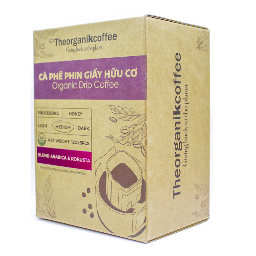 Cà phê Blend hữu cơ phin giấy - 5 pcs/hộp