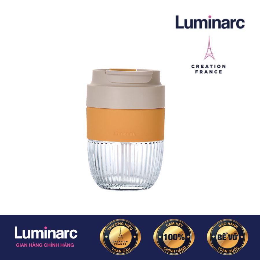 Ly Thuỷ Tinh Có Nắp Luminarc Yellow 350ml - LUBIQ9660