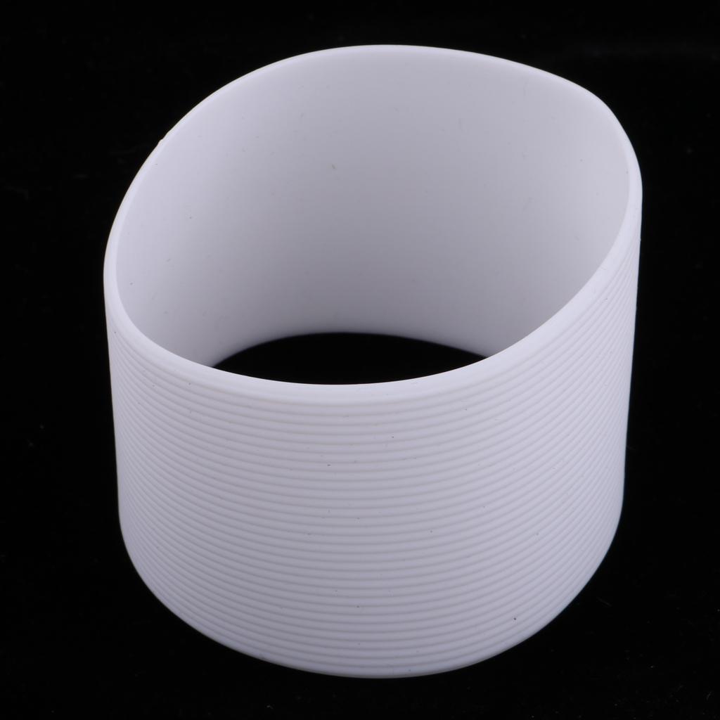Silicone Sleeve for Sports Water Cup Glass Bottles , White Color
