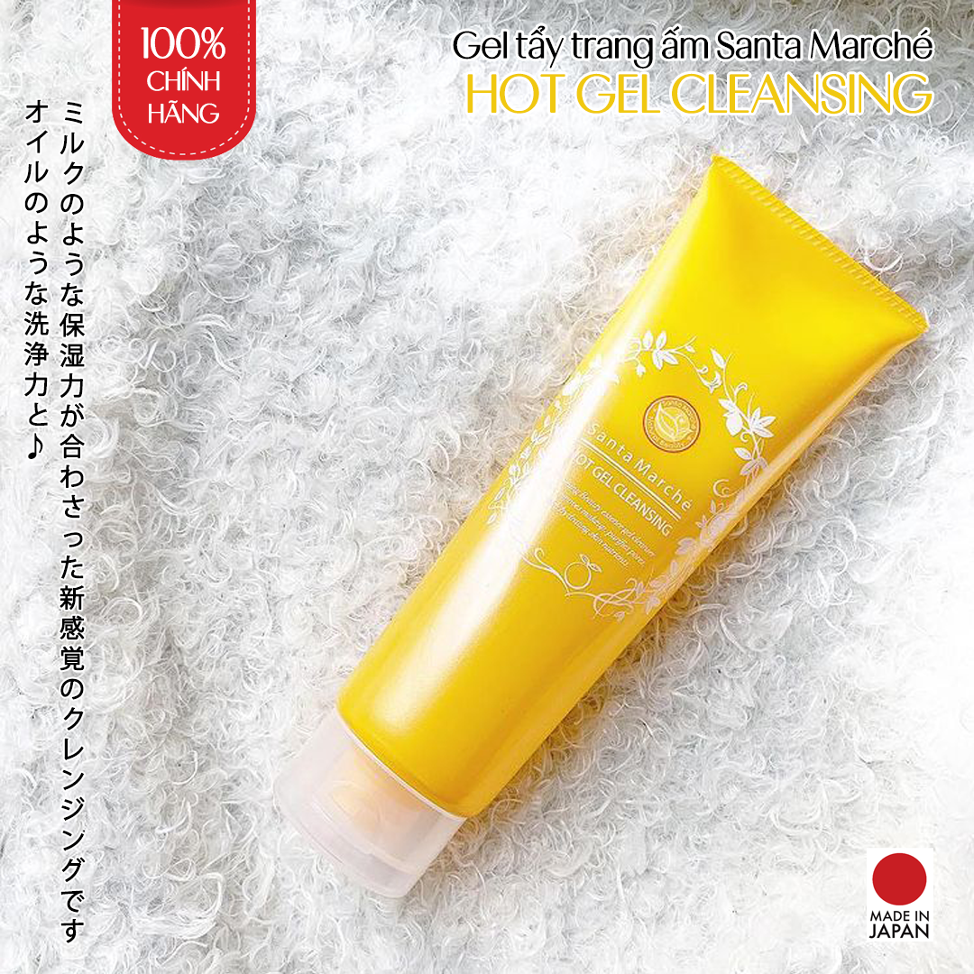 Gel Tẩy Trang Nóng Nhật Bản Santa Marché Hot Gel Cleansing, Tạo Độ Ấm Mát-xa Và Làm Sạch Sâu Lỗ Chân Lông, Dưỡng Ẩm, Dưỡng Trắng Và Đàn Hồi Da Nhờ Vitamin C, Collagen, Mật Ong, Sữa Ong Chúa, HA Và Các Chiết Xuất Thực Vật Từ Thiên Nhiên