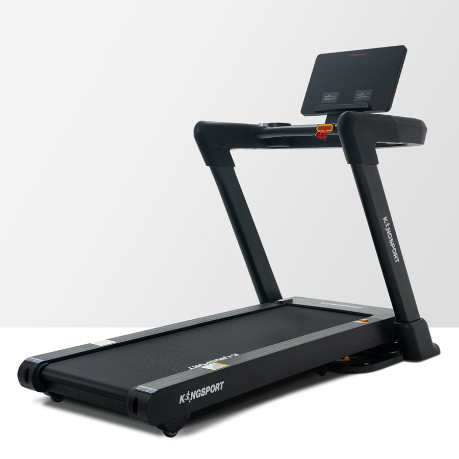 Máy chạy bộ KINGSPORT Vision Plus K-02 nâng dốc tự động 15%, tốc độ tối đa 18,8km/h, khung sườn chắc chắn chịu tải trọng lớn, cân nặng phù hợp từ dưới 95-100kg