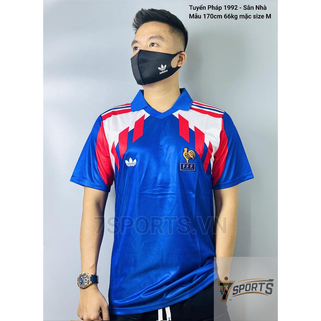 Áo Bóng Đá Retro Tuyển Pháp 1988 - Sân Nhà bản cao cấp vải Cotton Polyester