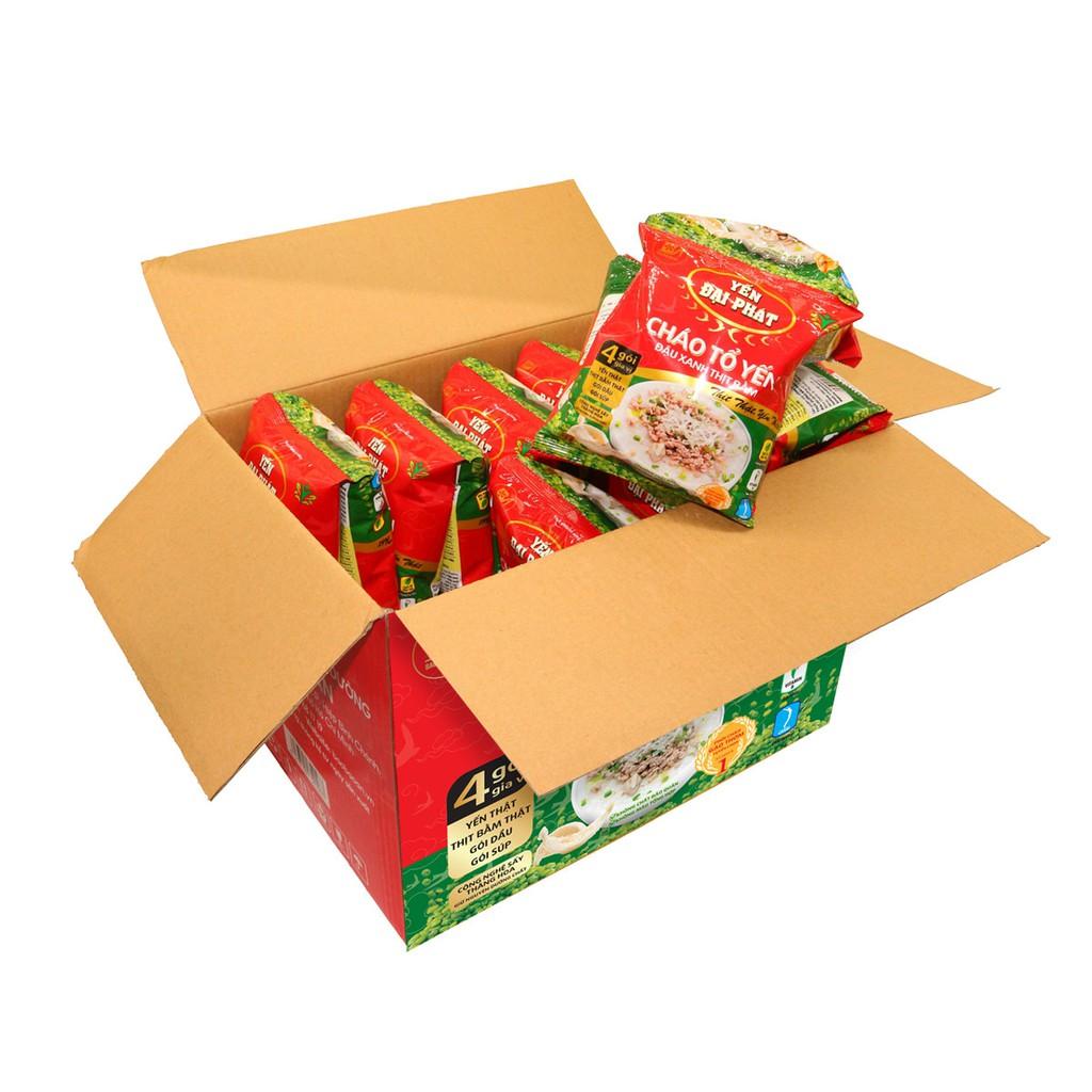 Cháo Tổ Yến Đậu Xanh Thịt Bằm - Yến Đại Phát 4 gói gia vị, ăn liền, tiện lợi, thơm ngon.