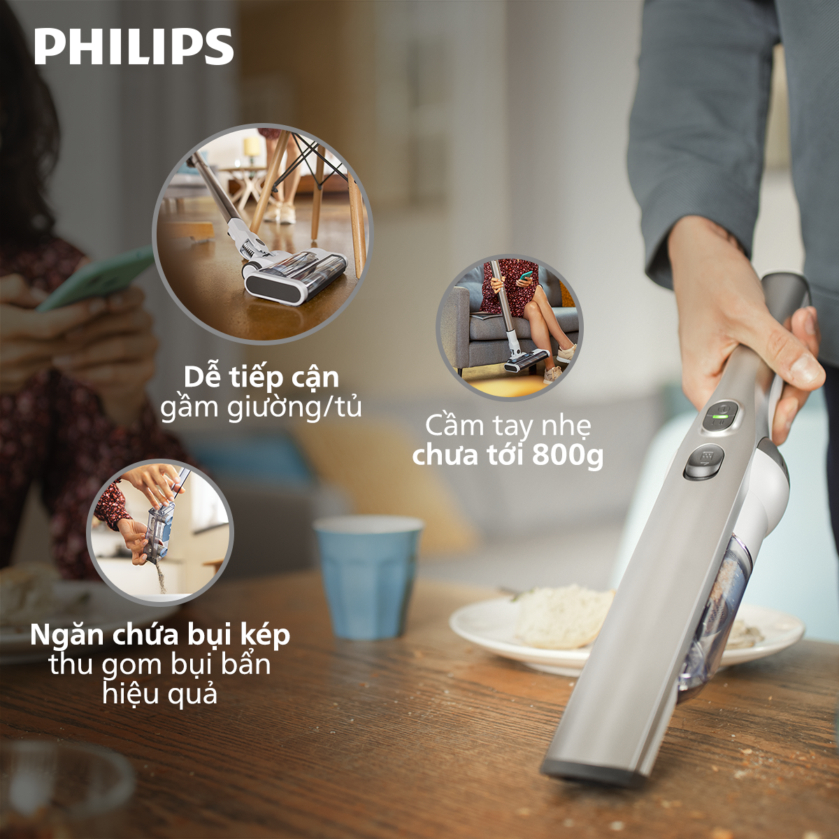 Máy hút bụi dạng cán Philips XC4201/01 - Hàng chính hãng