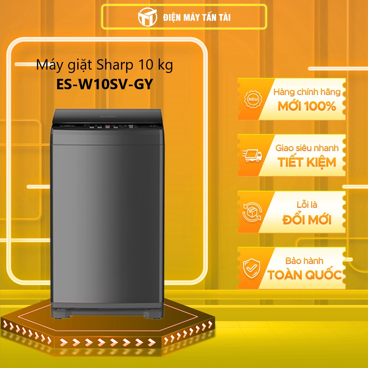 ES-W10SV-GY - MÁY GIẶT SHARP 10KG ES-W10SV-GY - Hàng Chính Hãng - Chỉ Giao Hồ Chí Minh