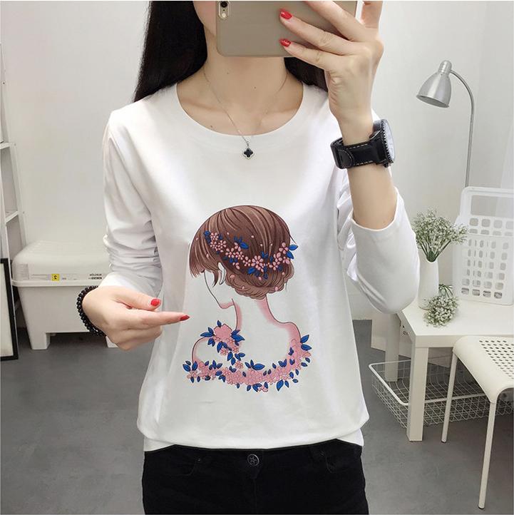 ÁO THUN NỮ DÀI TAY CỔ TRÒN HOẠ TIẾT TRẺ TRUNG
