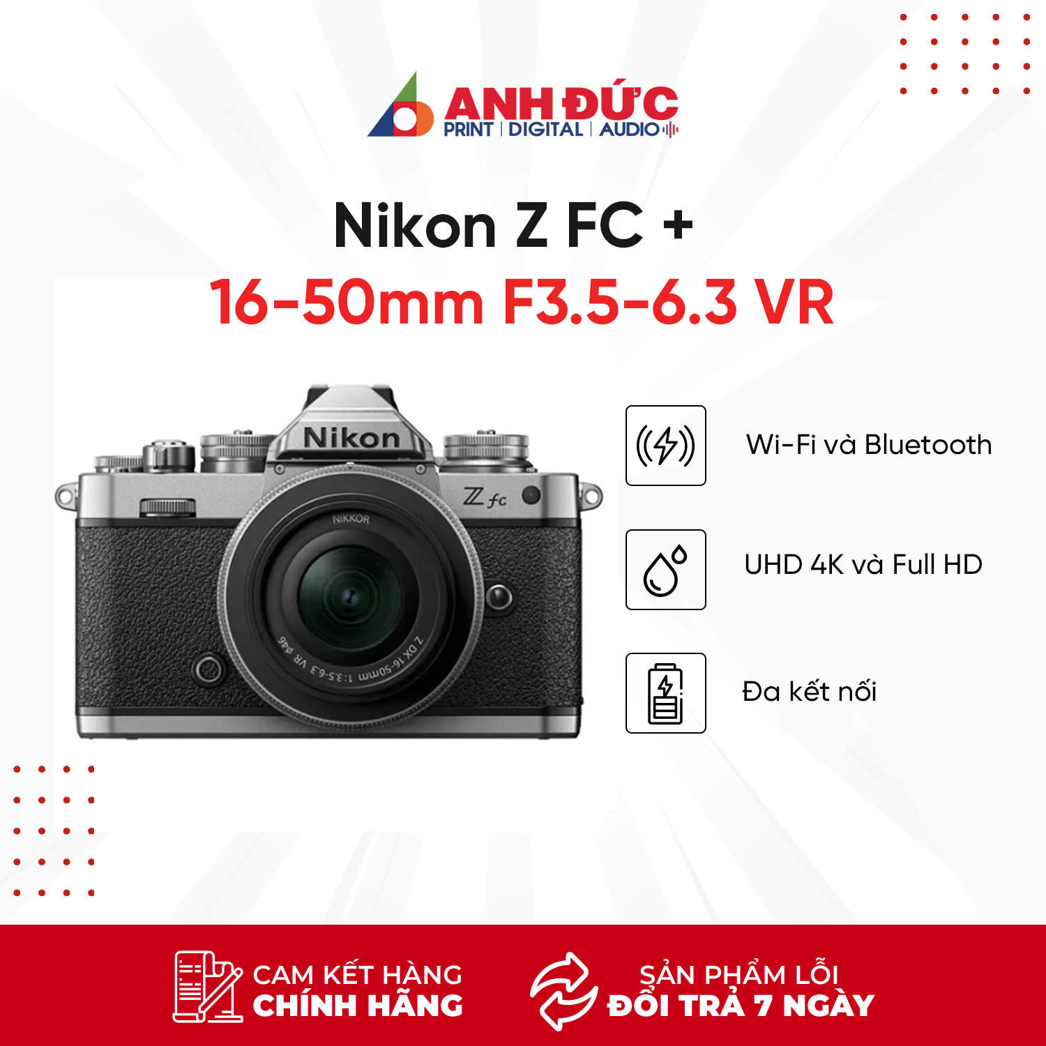 Combo Máy Ảnh Nikon Z FC + Kit 16-50mm F3.5-6.3 VR Natural Gray - Hàng Chính Hãng