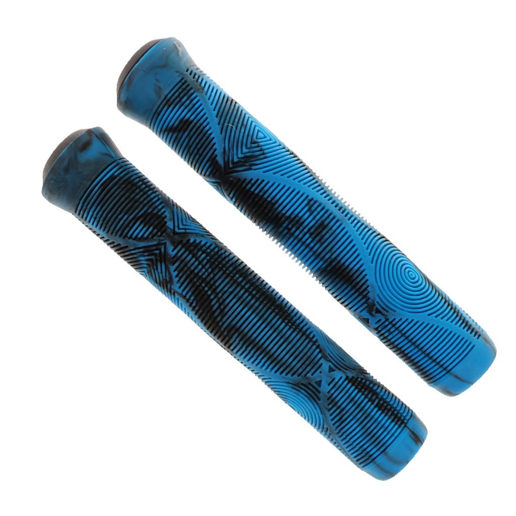 Bike Grips MTB BMX Non-slip Cycling Handlebar Lock on Grip 1Pair blue-black