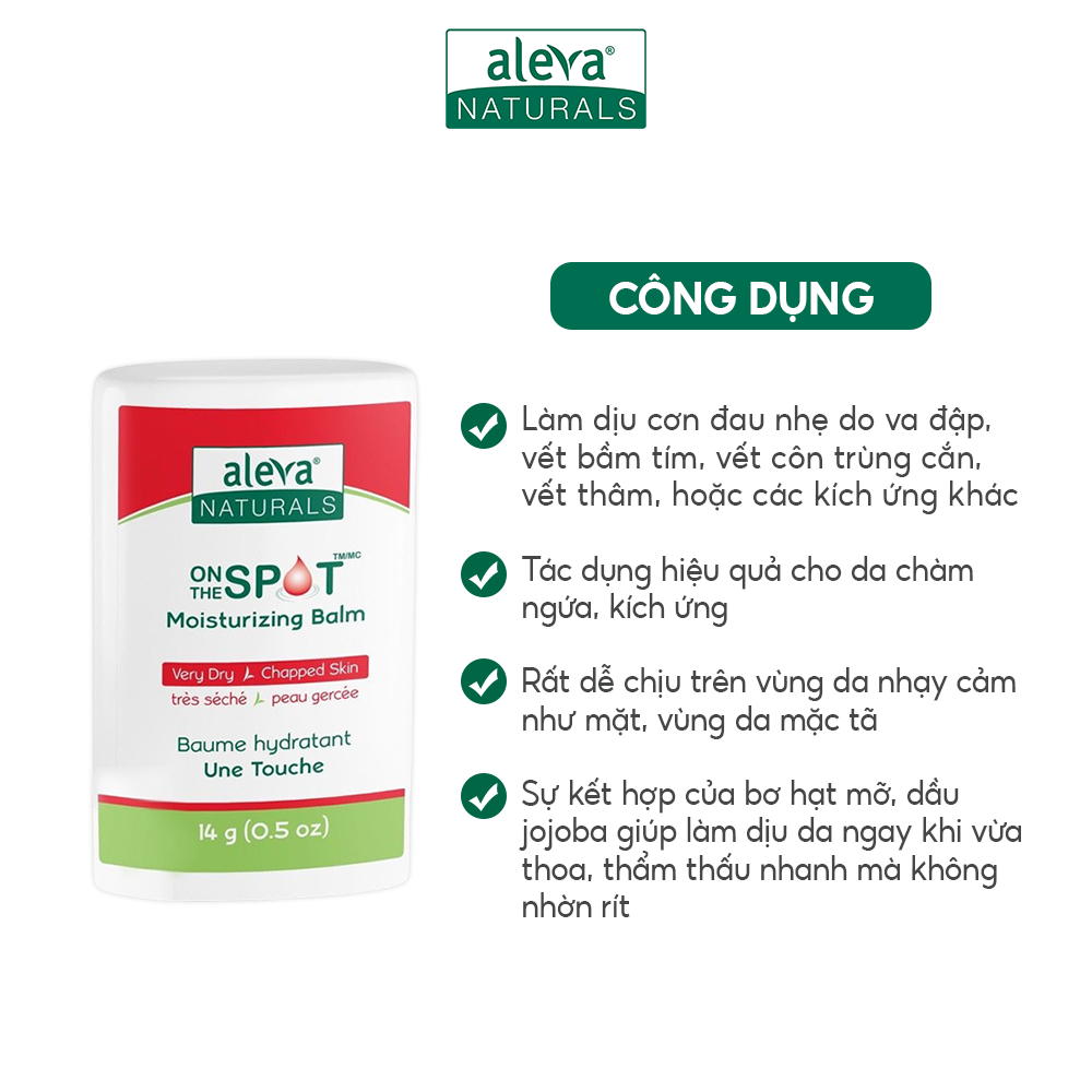 Sáp lăn làm dịu vết côn trùng đốt, vết bầm thâm, giảm ngứa hiệu quả Aleva Naturals (14g)