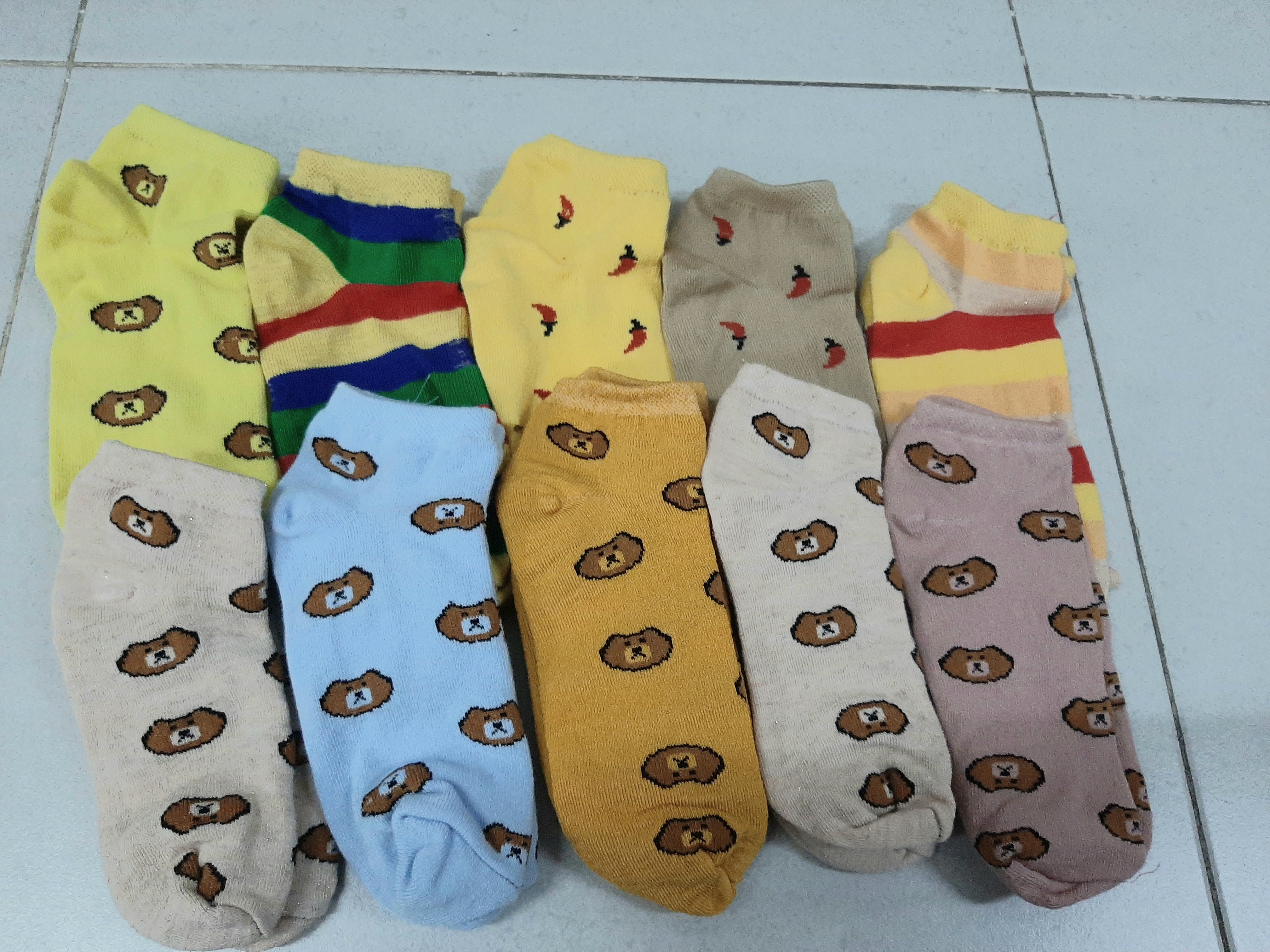 Combo 10 đôi vớ nữ cổ ngắn hoa văn ngẫu nhiên