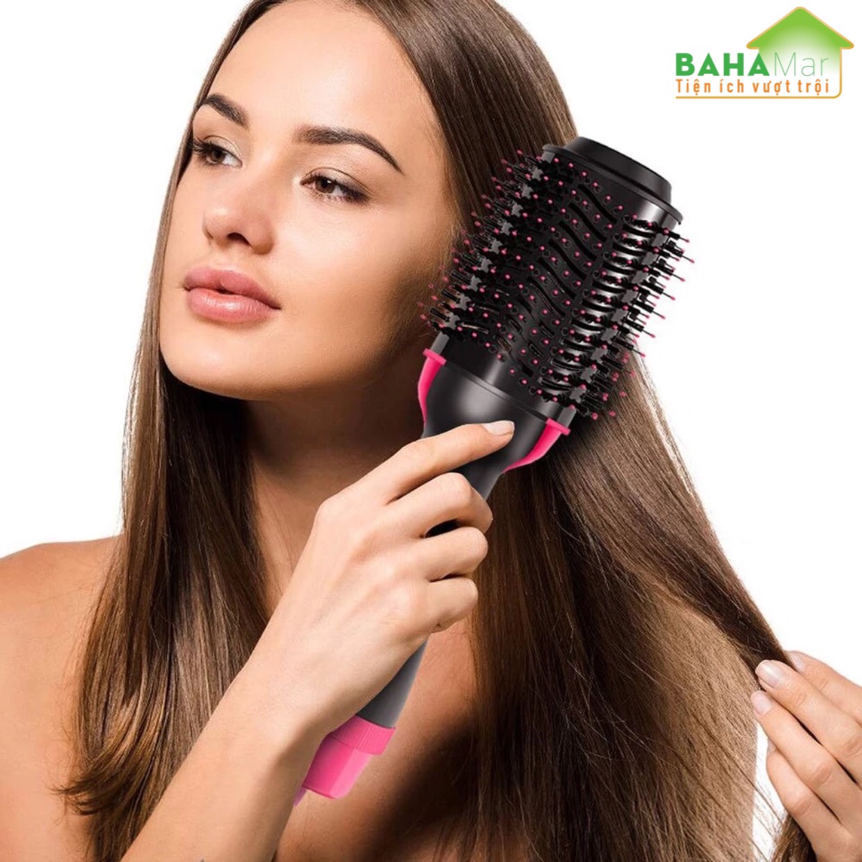 LƯỢC ION SẤY TÓC TẠO KIỂU 4 TRONG 1 "BAHAMAR" vừa chải tóc, vừa sấy tóc và tạo kiểu cho tóc. công nghệ ion âm giúp tóc mượt và bóng