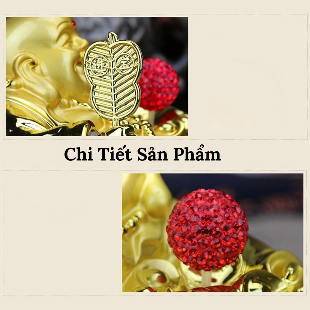 Tượng phật ông di lặc đặt taplo trang trí ô tô xe hơi có quả cầu tự xoay bằng năng lượng mặt trời