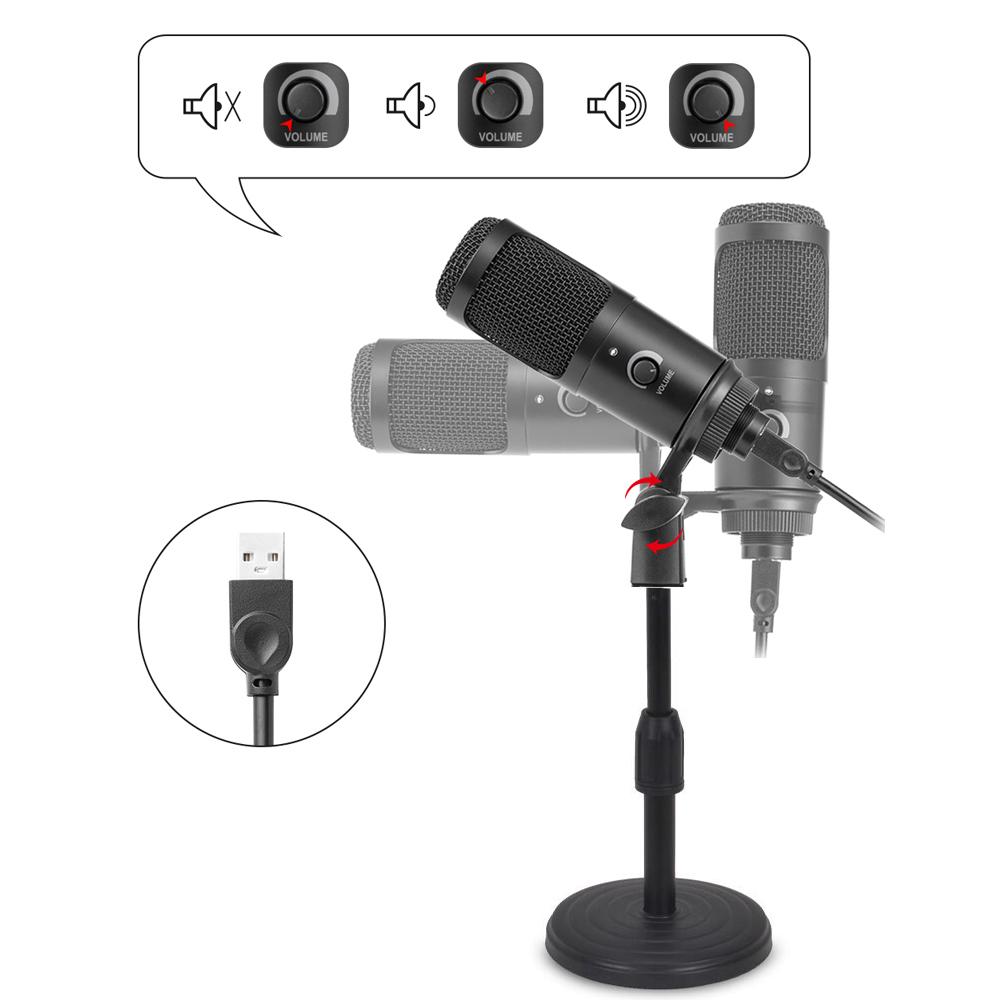 Ghi âm Truyền phát Micrô Cardioid Studio Vocals Broadcast Mic cho PC Chat Voice M2 USB Condenser