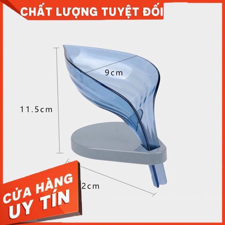 Giá để xà bông tắm hình chiếc lá bằng nhựa trong suốt bắt mắt (LSB06)