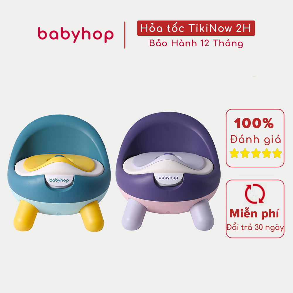 Bô Sò cho bé đi vệ sinh có nắp đậy Babyhop phù hợp với trẻ em 6 tháng đến 5 tuổi chống trơn trượt có chỗ dựa