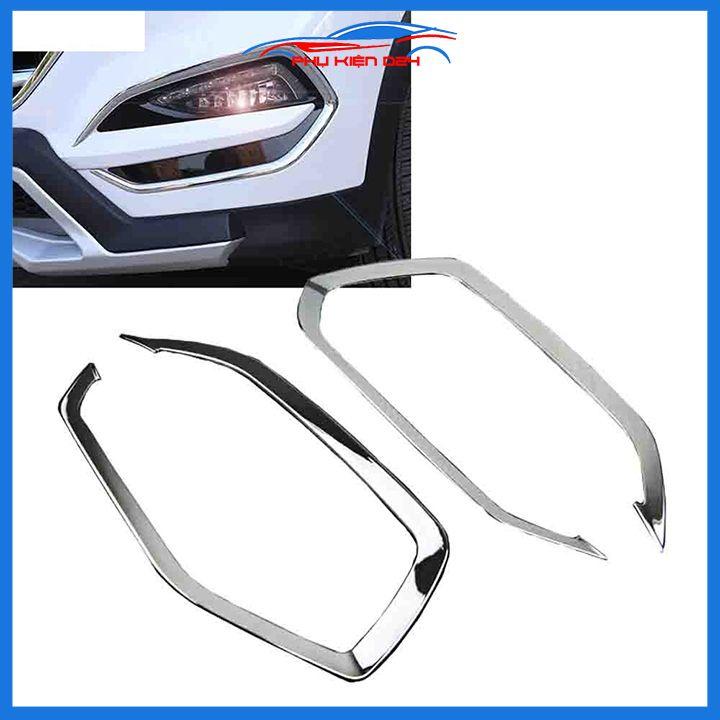Ốp viền đèn gầm trước Tucson 2016-2017-2018, 2019-2020-2021 mạ Crom chống trầy trang trí làm đẹp xe