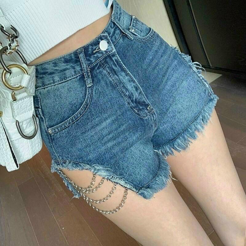 quần shorts jeans phói dây xích đùi siêu sexy-C7T