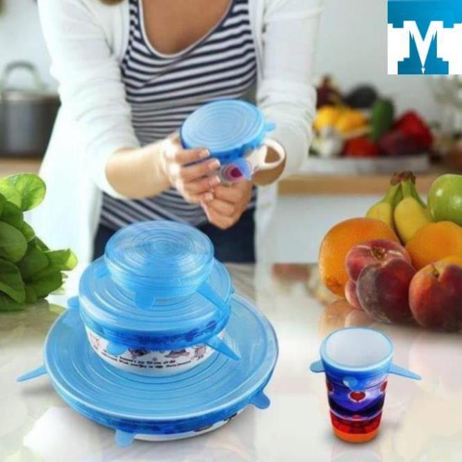Set 6 nắp đậy thực phẩm silicon siêu dai