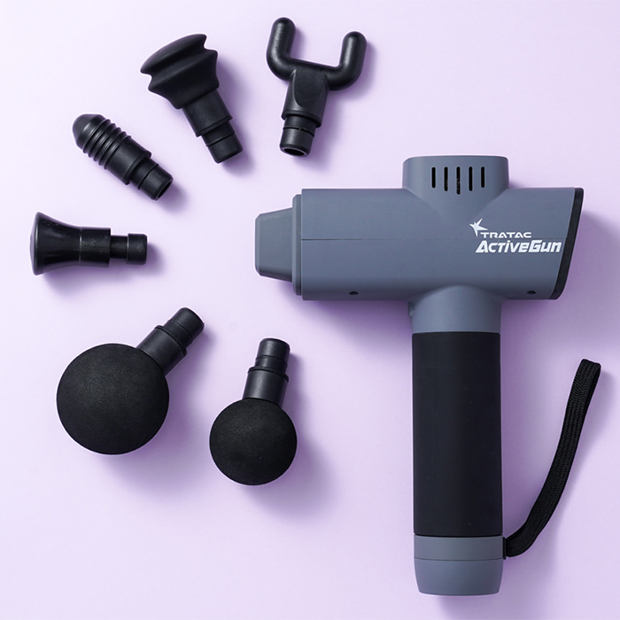 Súng massage cầm tay cao cấp Korea Tratac Active Gun - 126W, 6 đầu mát xa