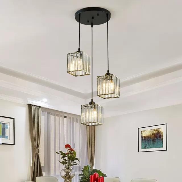 Đèn thả bàn ăn, đèn thả, đèn thả quán cafe, đèn thả trang trí TPL - 04 chao vuông