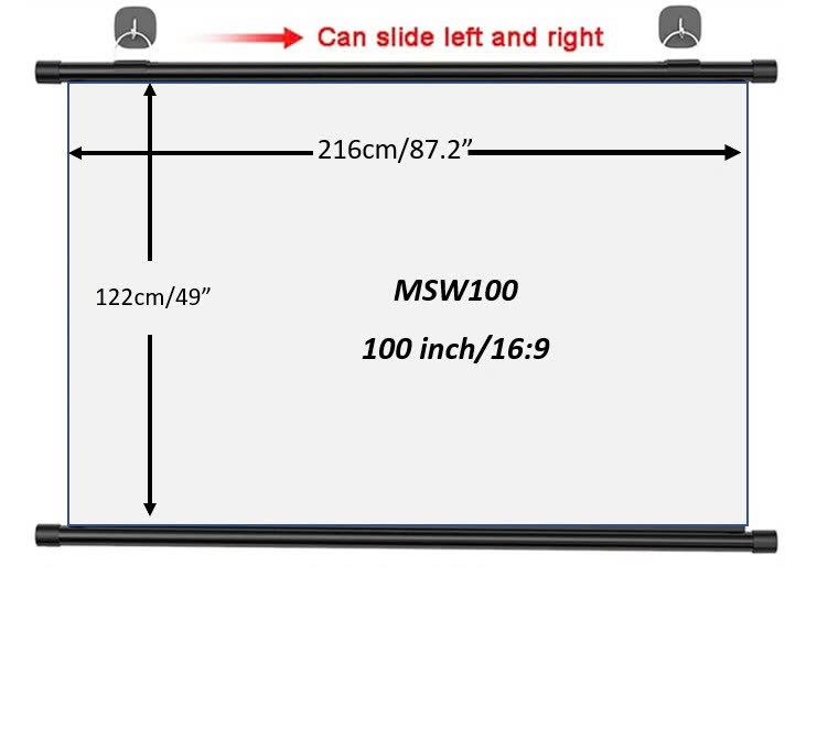 Màn máy chiếu 100inch đủ tỉ lệ Treo tường/ Di động hiệu Apollo - Hàng nhập khẩu