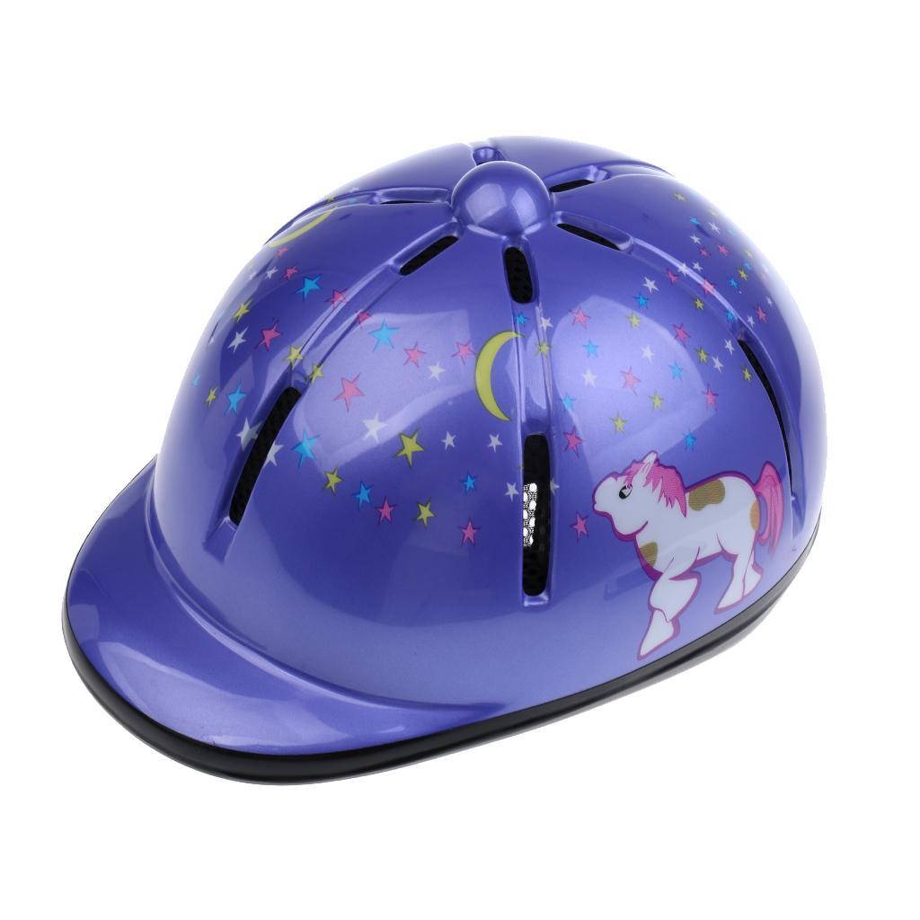 2Pcs Kids/Childs/Toddlers Adjustable Horse Riding Hat Ventilated Helmet, Black+Purple