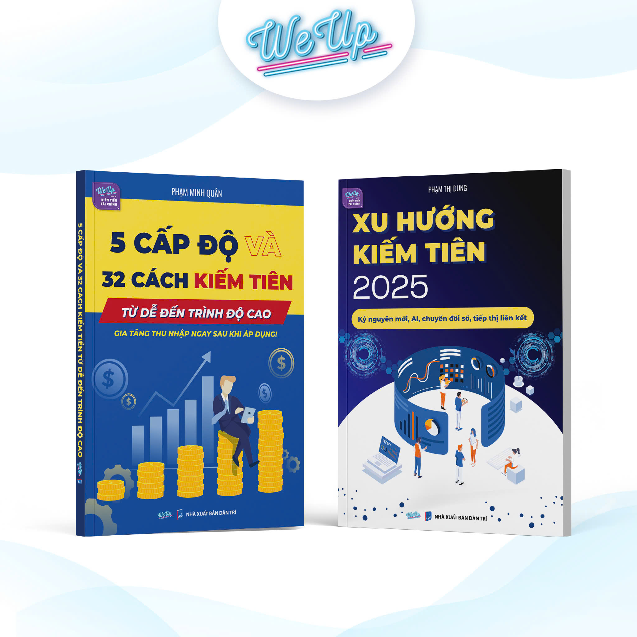 Combo 2 sách: 5 Cấp độ &amp; 32 cách kiếm tiền, Xu hướng kiếm tiền 2025