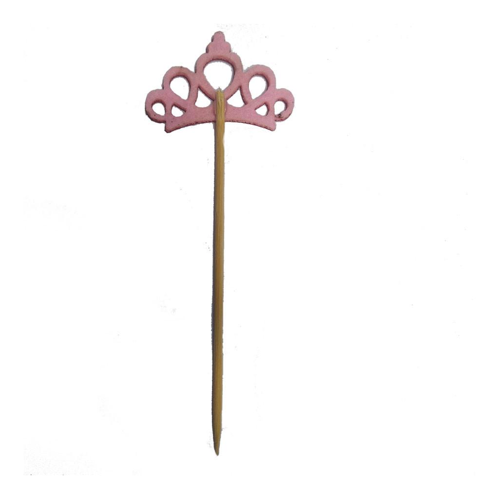 6 Pieces/set Felt Crown Shape Cake Toppers Baby Shower Birthday Wedding Cake Picks Cake Centerpieces