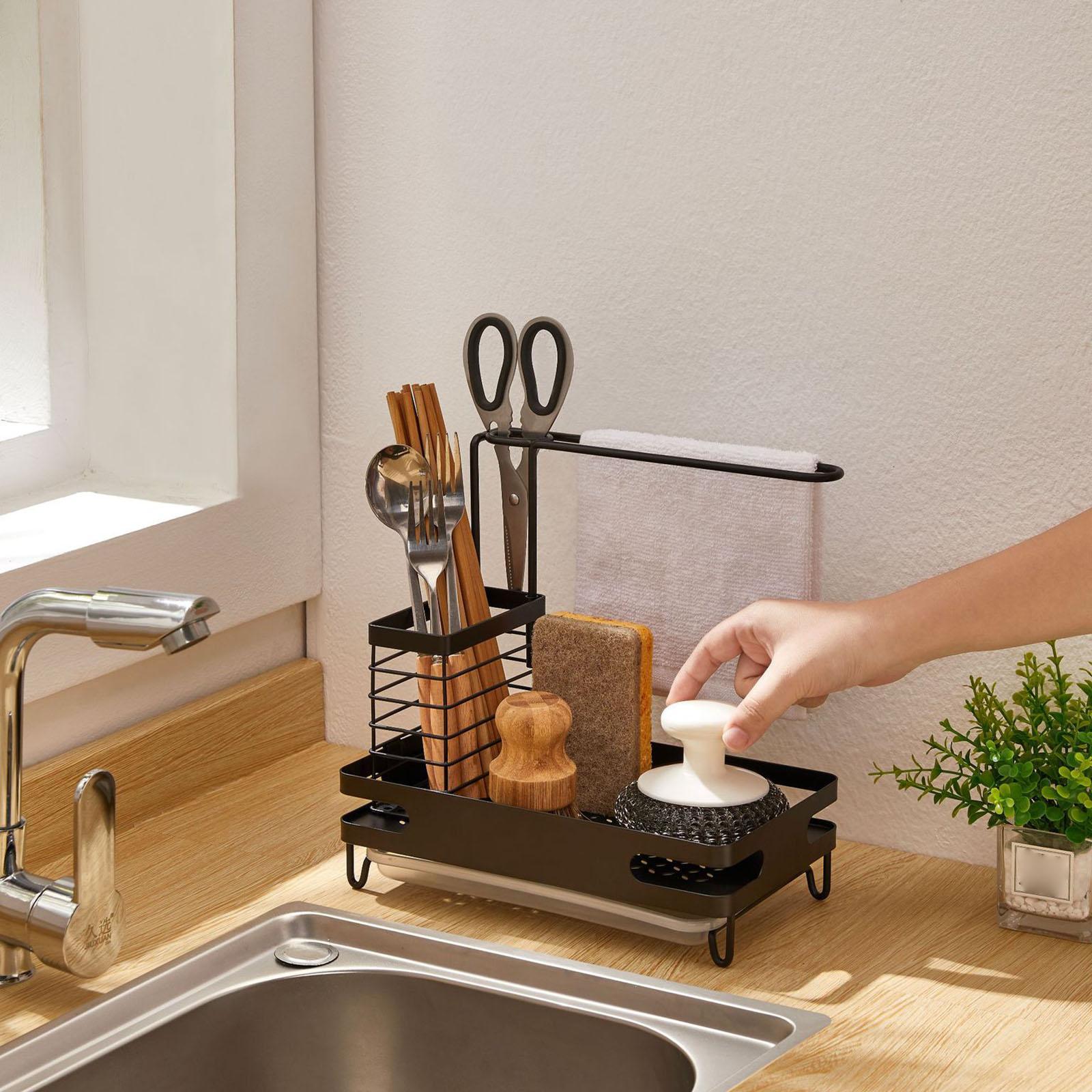 Brush Soap Dispenser Holder Rustproof Sponge Holder for Bathroom