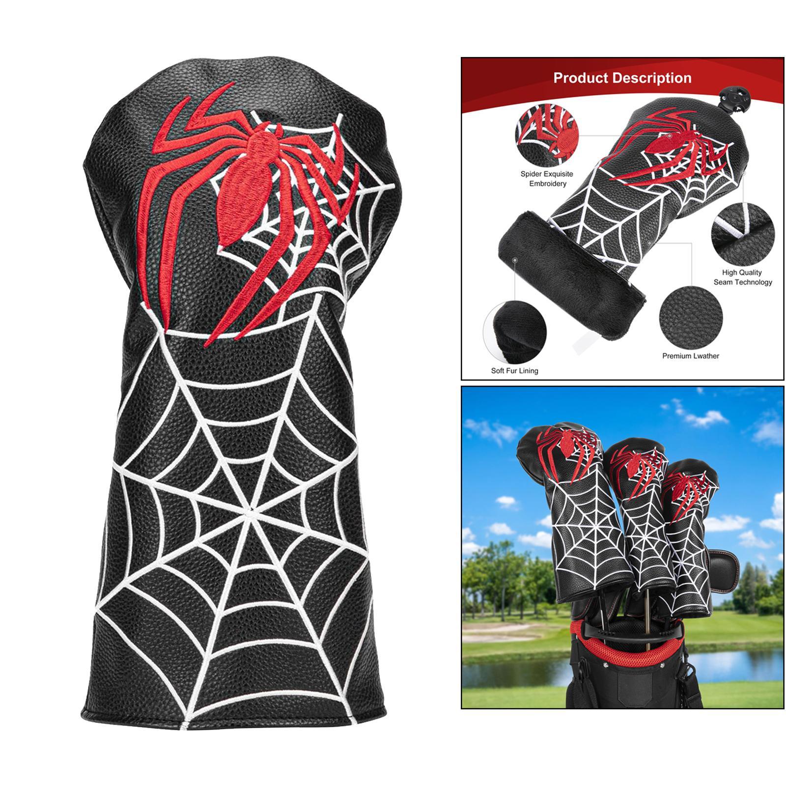 2 Pieces PU Leather Golf Head Cover Club Headcover Sleeve Protector Case