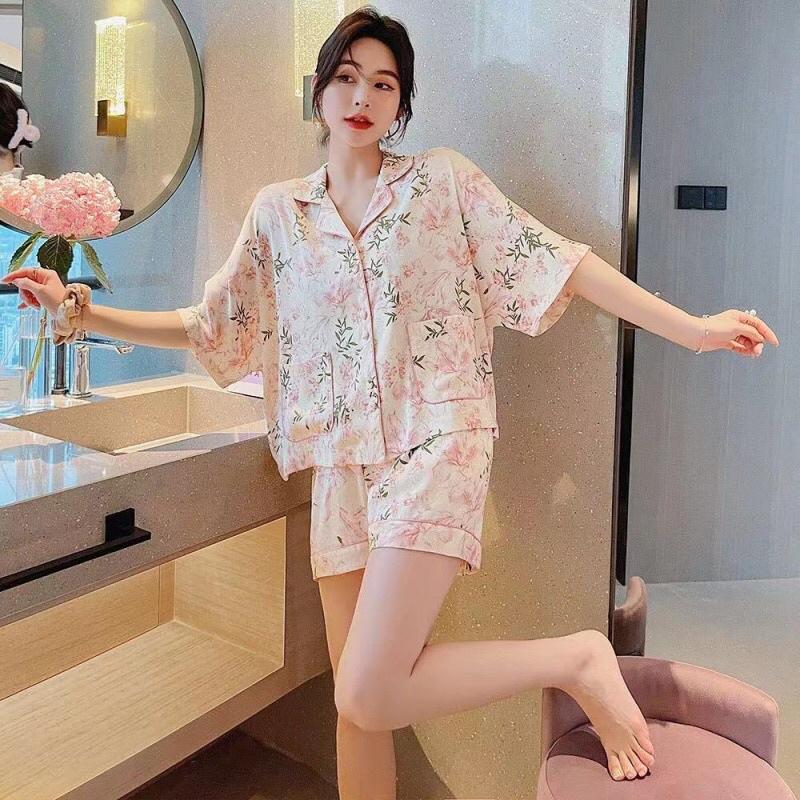Bộ Lụa Mặc Nhà ️Đồ Ngủ Pijama Lụa Cao Cấp Siêu Mát Mềm Mịn - ELSA